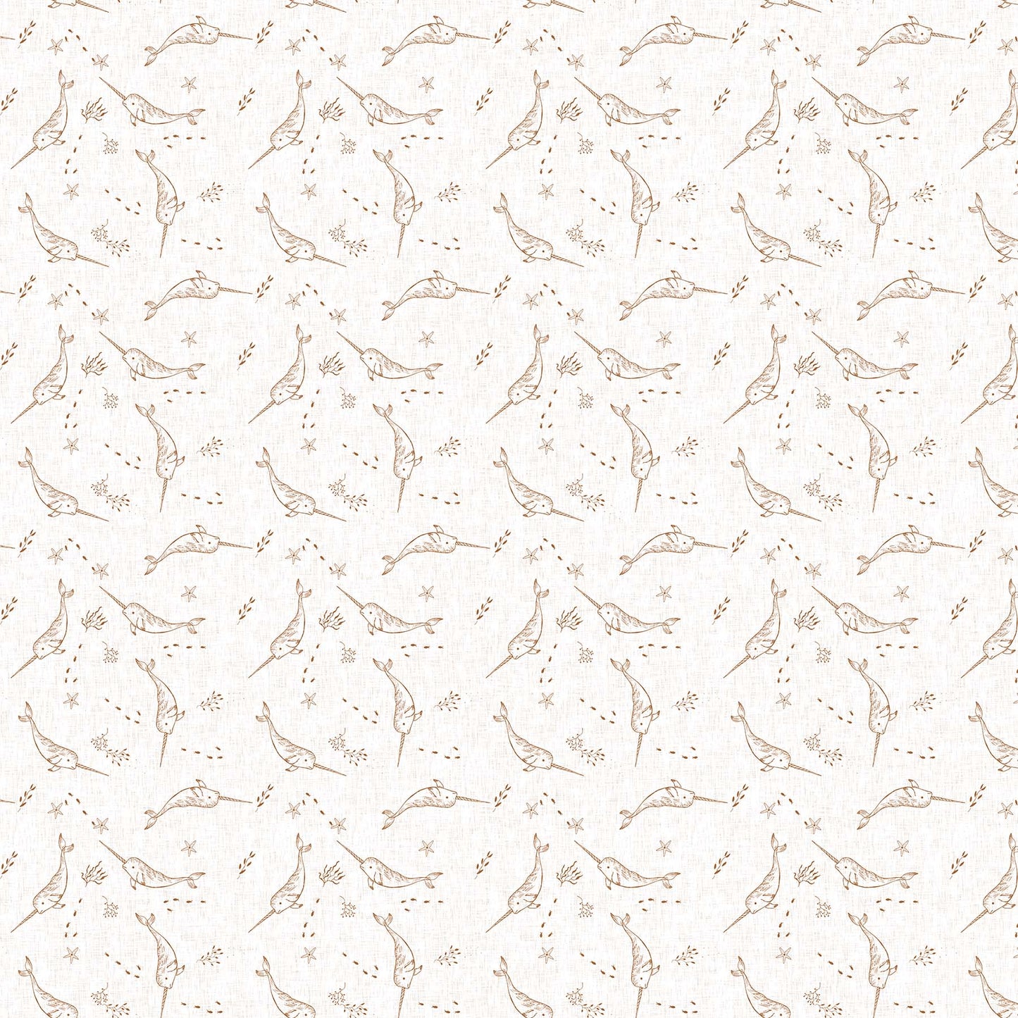 Calm Waters Narwhals by Bernadett Urbanovics for Figo ~ Cream