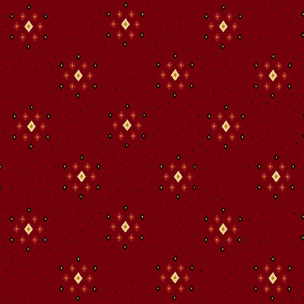 Quiet Grace, Diamond Clusters by Kim Diehl for Henry Glass & Co ~ Cranberry