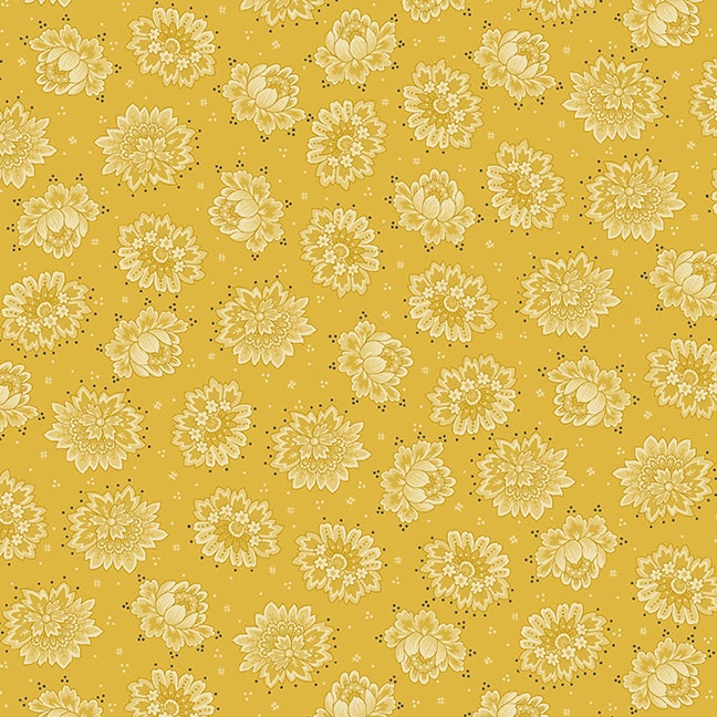 Quiet Grace, Tossed Blossoms by Kim Diehl For Henry Glass & Co ~ Yellow