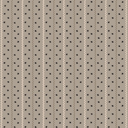 Quiet Grace, Sprigged Stripe by Kim Diehl for Henry Glass & Co ~ Grey