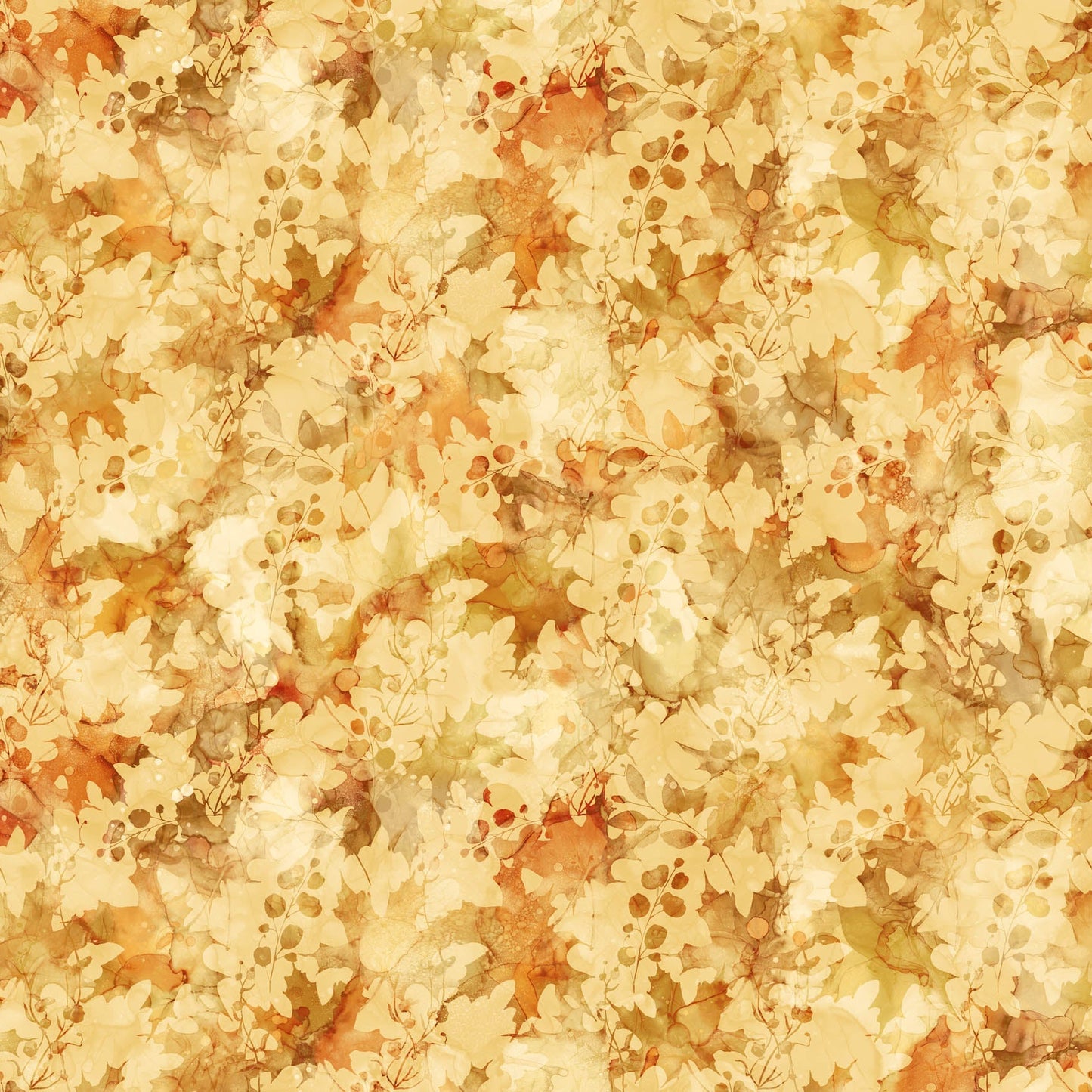 Autumn Breeze Leaf Texture Ochre by Deborah Edwards and Melanie Samra for Northcott~ Ochre