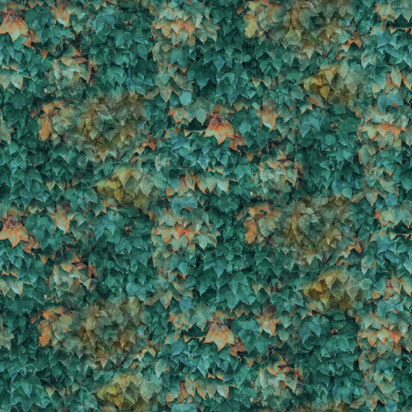Autumn Breeze Layered Leaves Teal by Deborah Edwards and Melanie Samra for Northcott