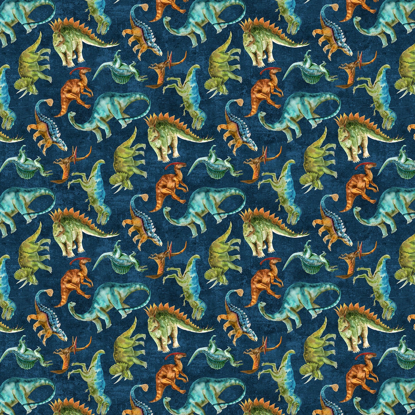 Dino Roar by Brett Blumenthal for Northcott ~ Navy Multi