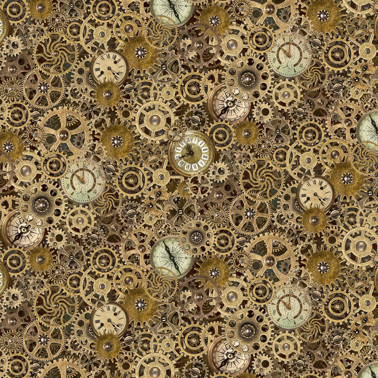 Steampunk Menagerie
Gears & Clocks by Jason Yenter for In The Beginning Fabrics ~ Gold