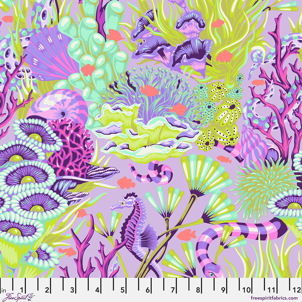 Floral Reef~ Reef What You Sew by Tula Pink for FreeSpirit ~Ultraviolet