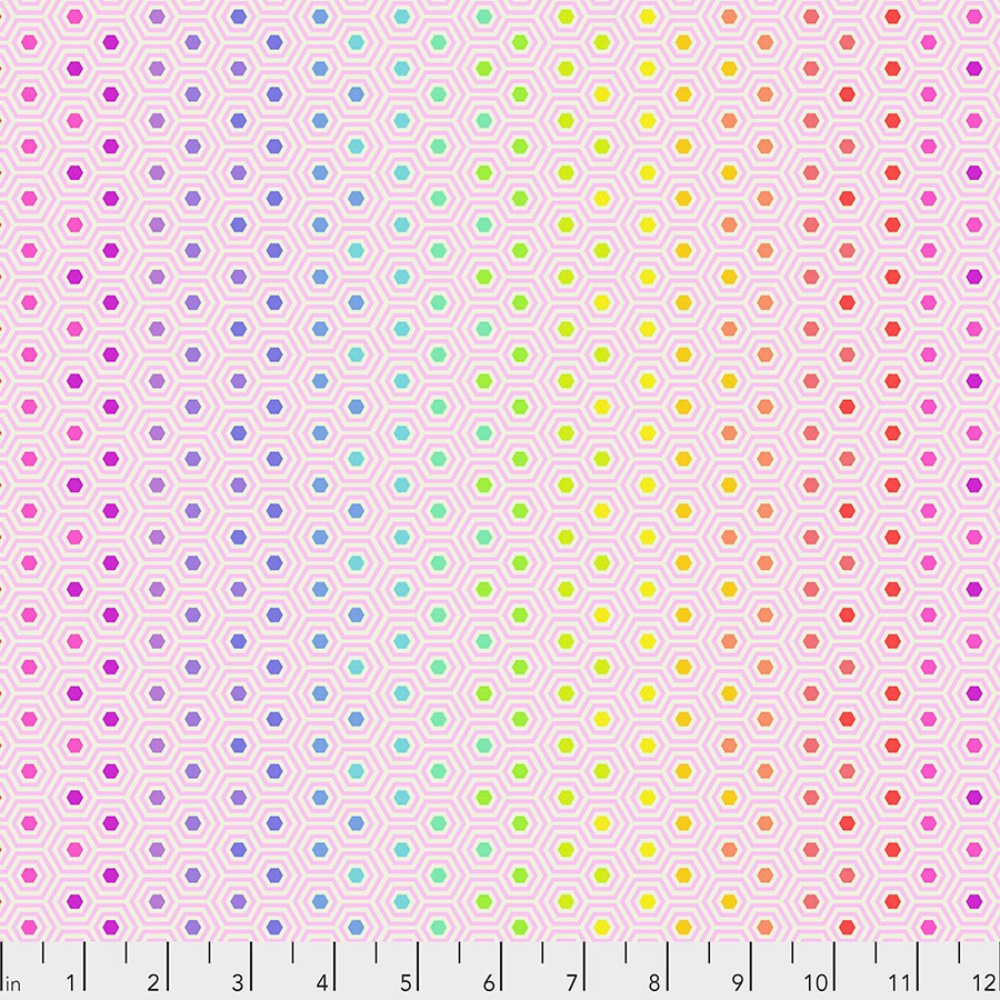 True Colors by Tula Pink for FreeSpirit ~ Hexy Rainbow Shell