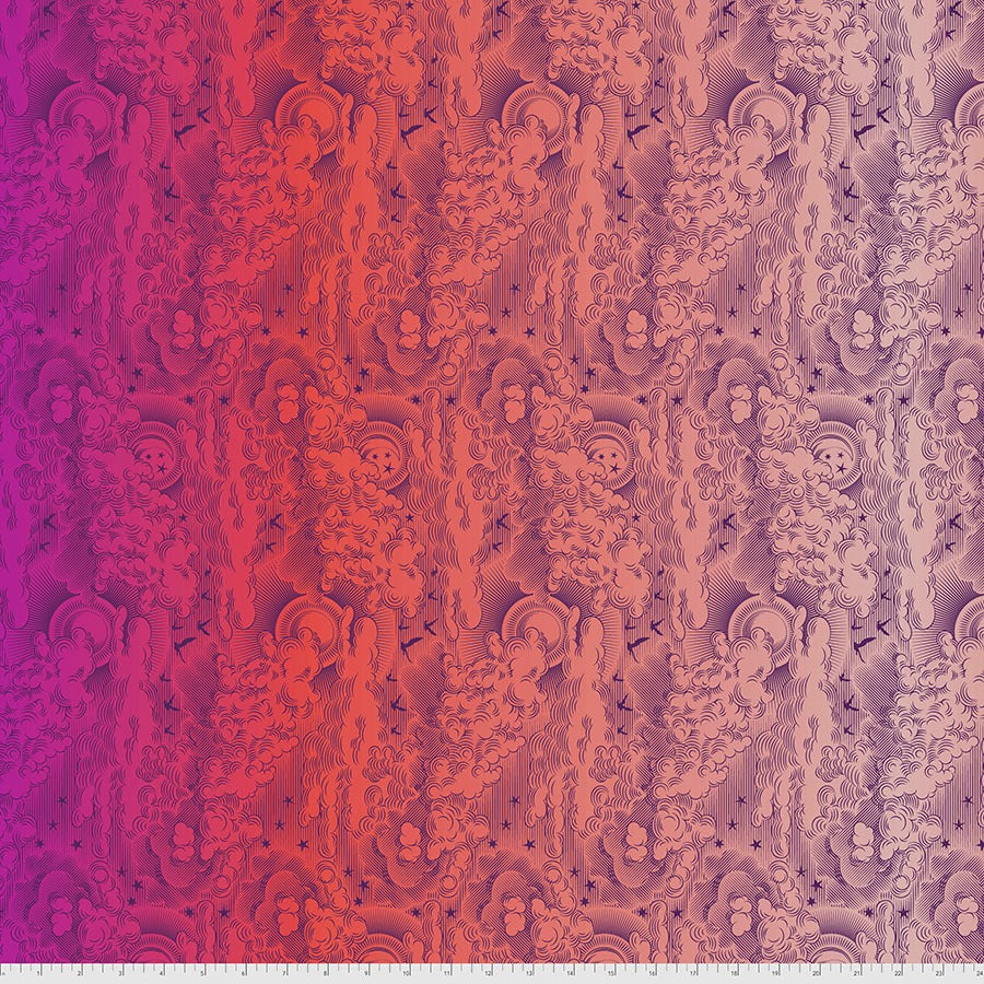 Daydreamer by Tula Pink For FreeSpirit ~ Little Fluffy Clouds in Dragonfruit