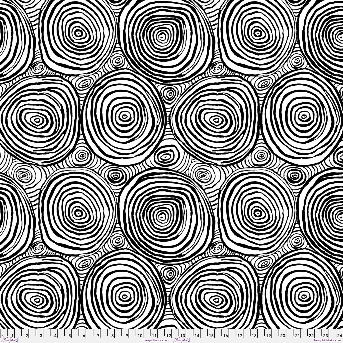 Kaffe Fassett Collective, Spring 2019 by Brandon Mably for FreeSpirit Fabrics ~ Onion Rings - Black