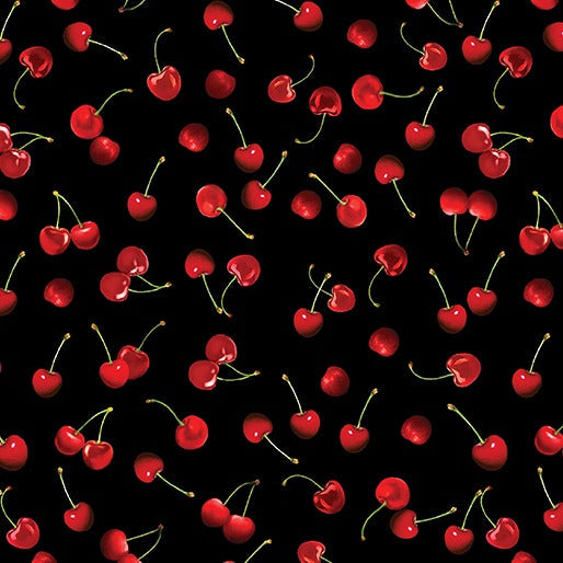 Cherry Hill by Kanvas ~ Black ~ (1/4 Meter)