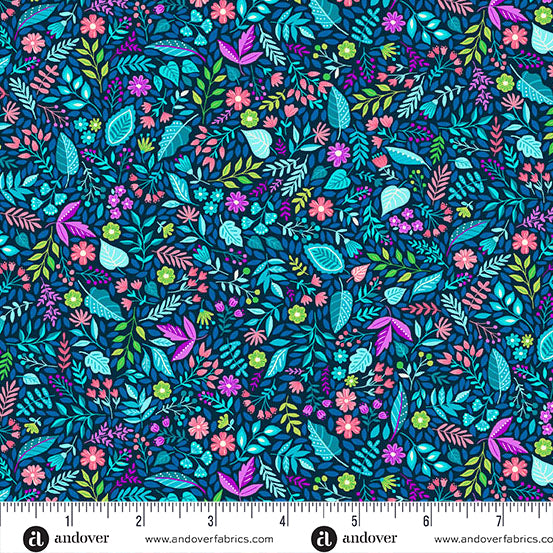 Tropica Foliage by Makower UK ~ Blue