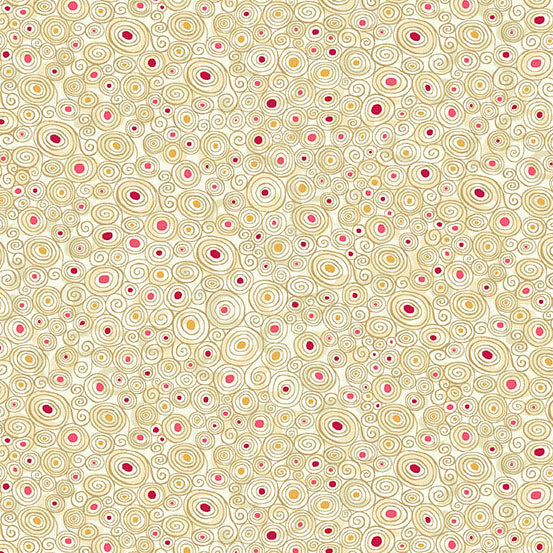 Golden Scroll by Makower UK ~ Cream