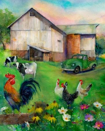 Country Living Panel by John Richard Keeling for 3 Wishes Fabric