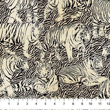 Jungle Queens by Beth Hoselton for Northcott ~ Cream Black