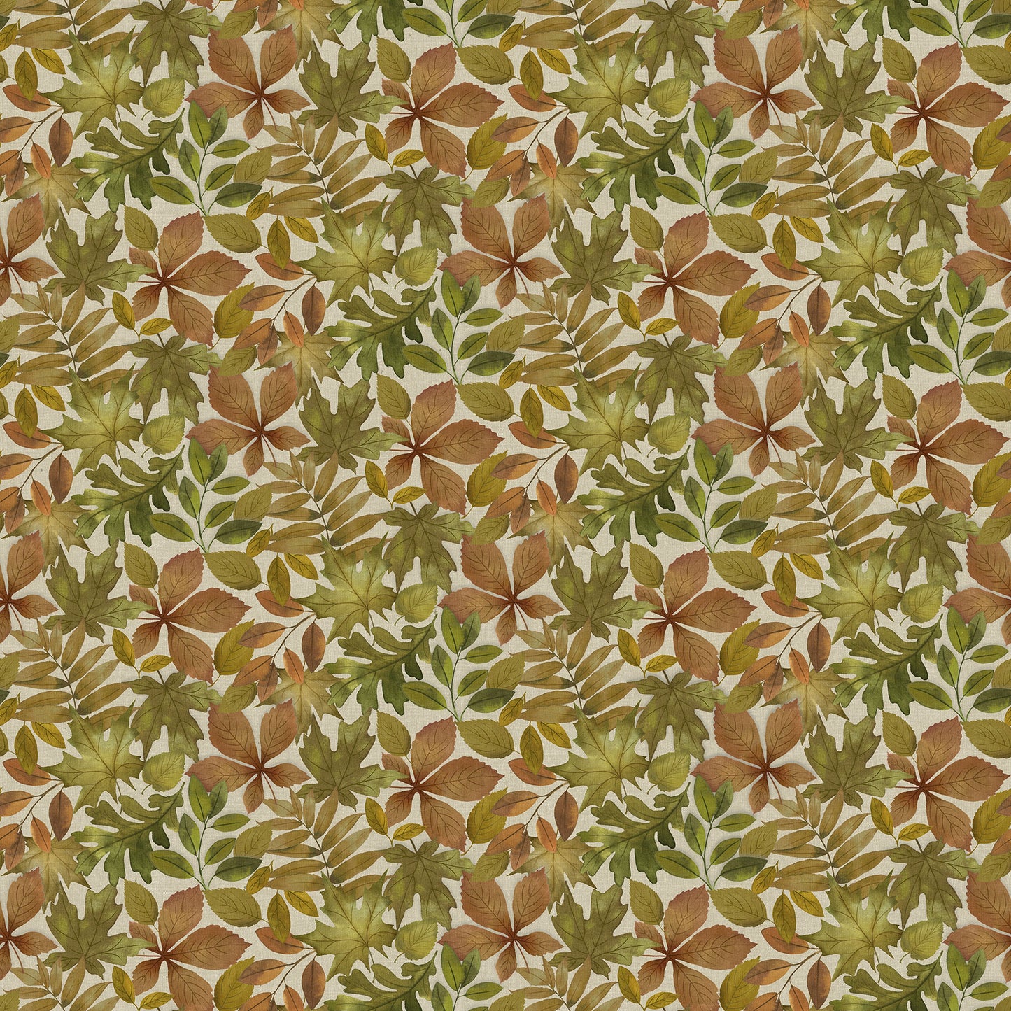 Natural Elements Packed Leaves by Northcott ~ Taupe Multi
