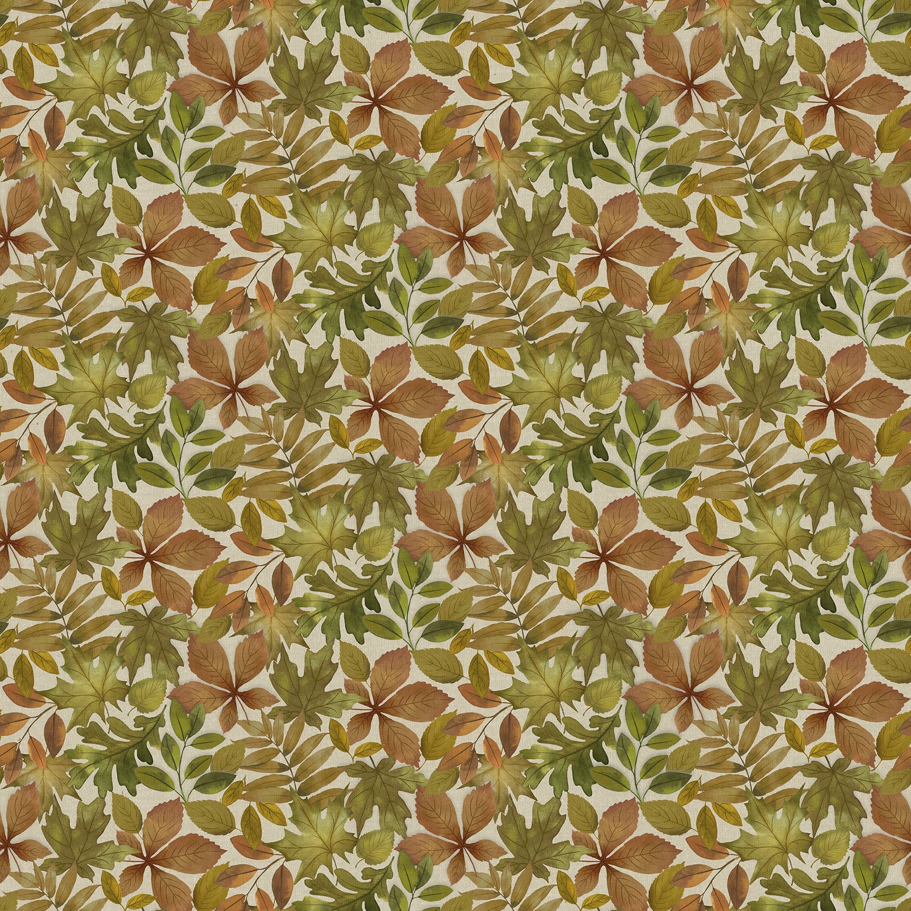 Natural Elements Packed Leaves by Northcott ~ Taupe Multi