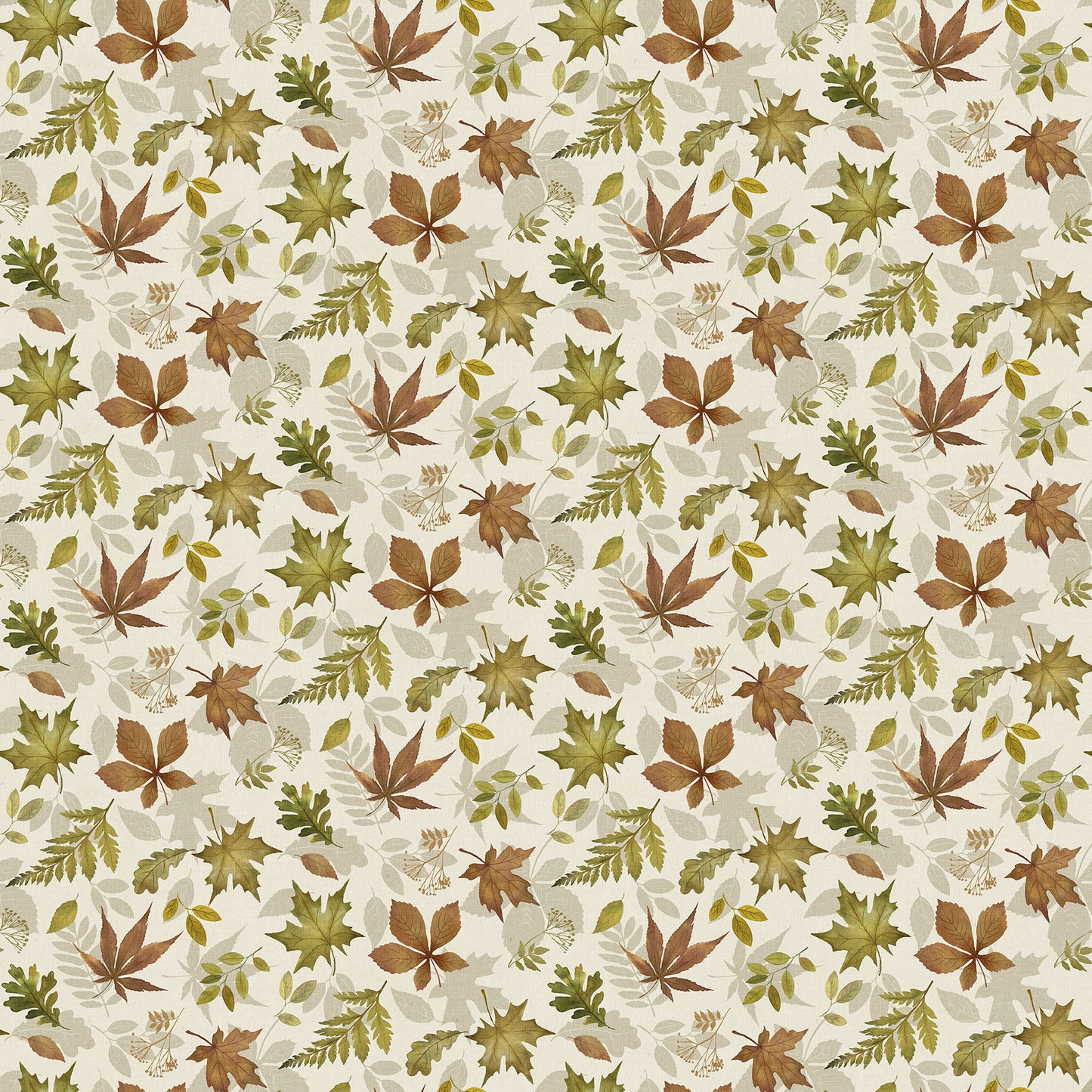 Natural Elements Tossed Leaves by Northcott ~ Cream Multi