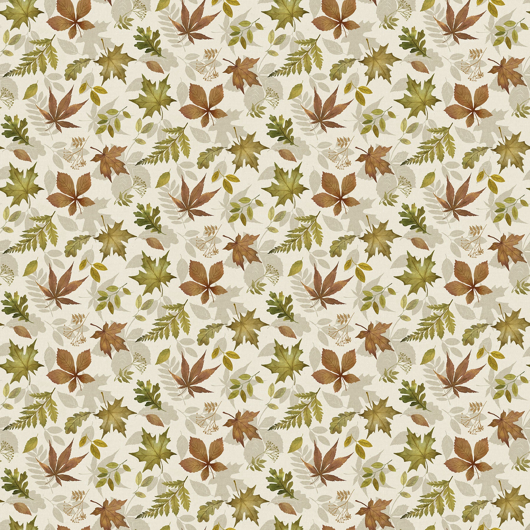 Natural Elements Tossed Leaves by Northcott ~ Cream Multi