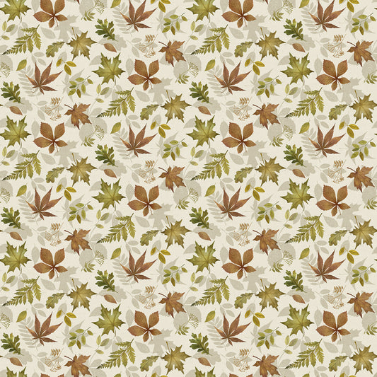 Natural Elements Tossed Leaves by Northcott ~ Cream Multi
