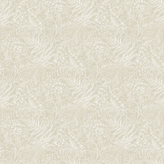 Natural Elements Toile Leaves ~ Cream/White