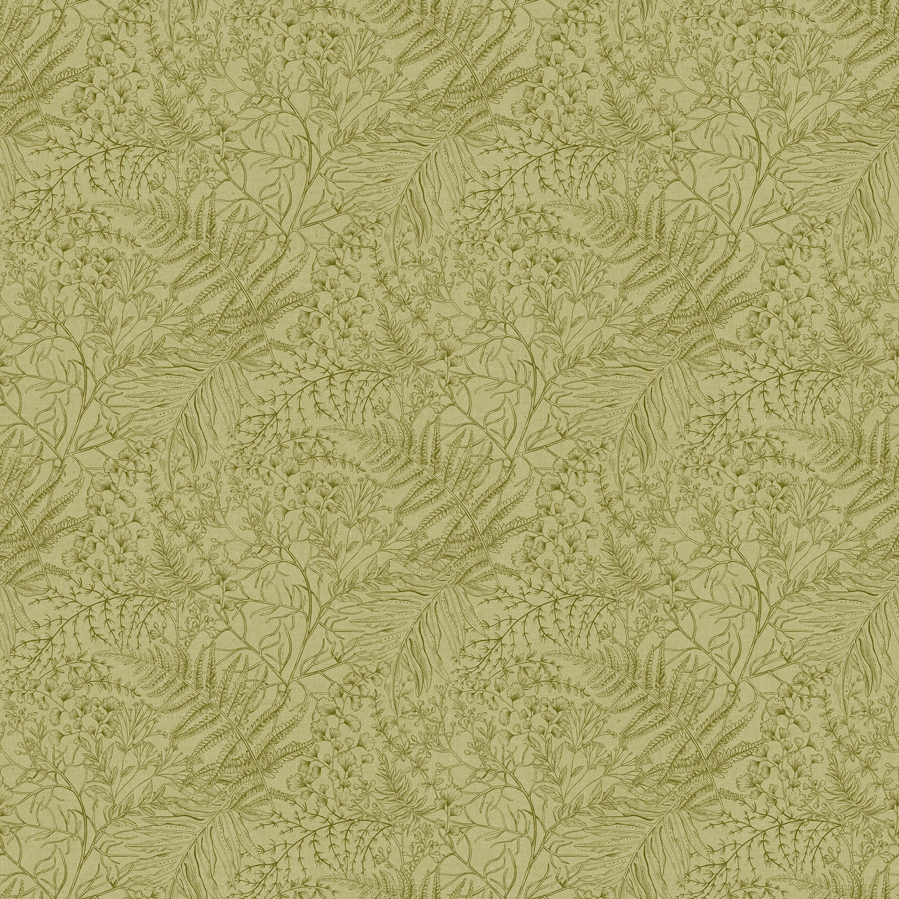 Natural Elements Toile Leaves by Northcott ~ Lt. Green