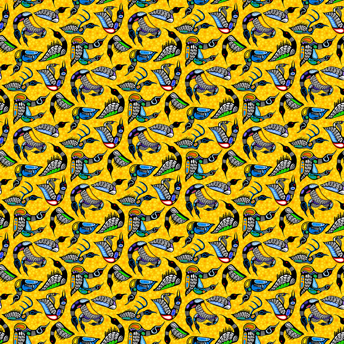 The Four Seasons by Northcott ~ Loons Yellow Multi ~ (1/4 Meter)