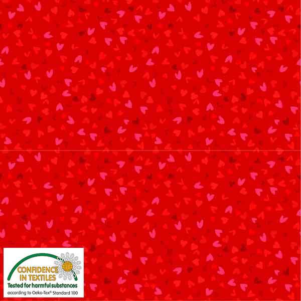 Hearts Basic by Stof Fabrics ~ Red ~ (1/4 Meter)