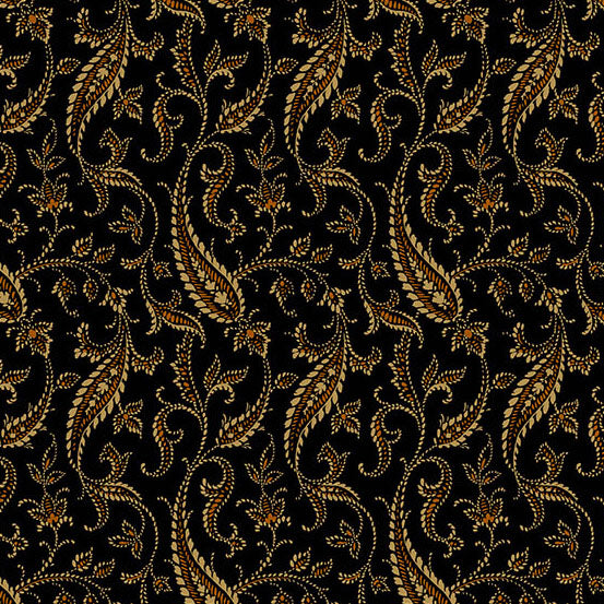 Bridgeport Paisley Vines by Jo Morton for Andover ~ Black
