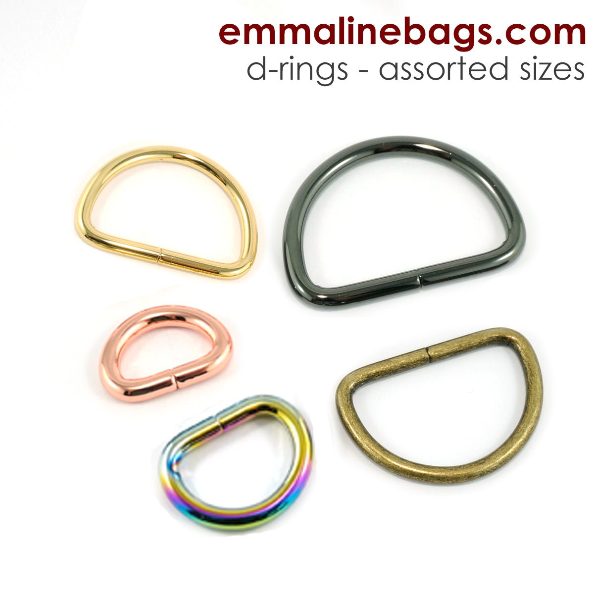 Assorted D-rings by Emmaline Bags