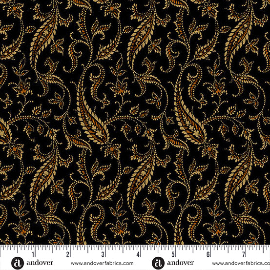 Bridgeport Paisley Vines by Jo Morton for Andover ~ Black
