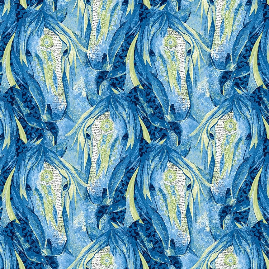 Dream Horses by Nancy Smith for Studio E ~ Navy ~ (1/4 Meter)