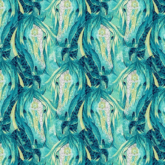 Dream Horses by Nancy Smith for Studio E ~ Aqua
