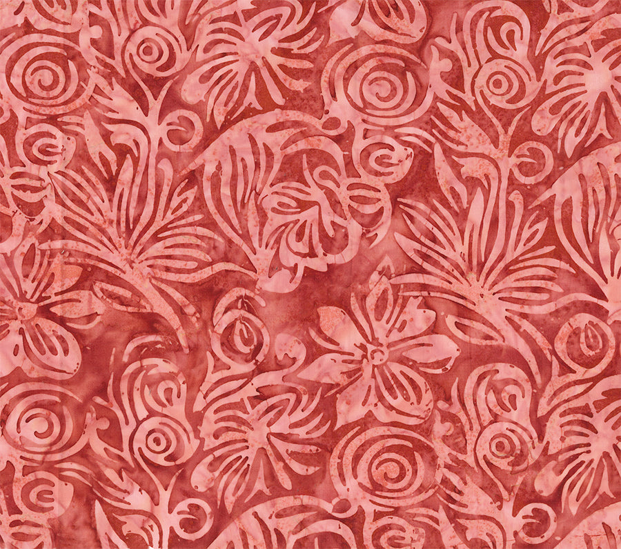 Ladybug Meadow Large Floral by Northcott ~ Brick Red