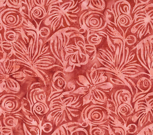 Ladybug Meadow Large Floral by Northcott ~ Brick Red