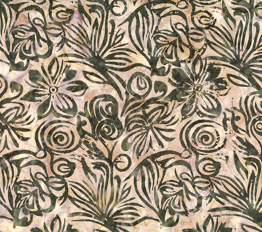 Ladybug Meadow Large Floral by Northcott ~ Mauve and Olive