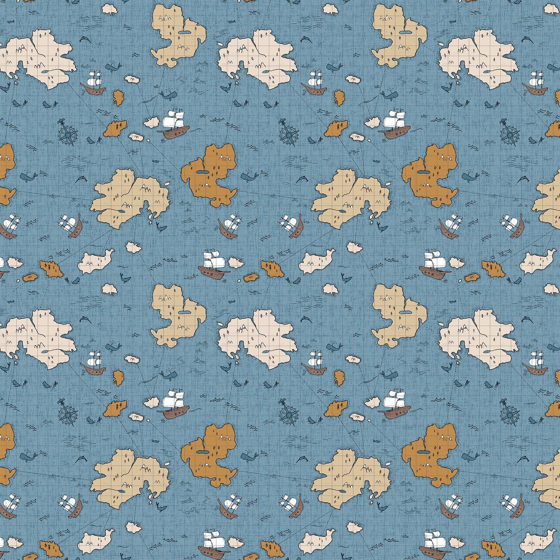 Calm Waters by Bernadett Urbanovics for Figo ~ Blue ~ (1/4 Meter)