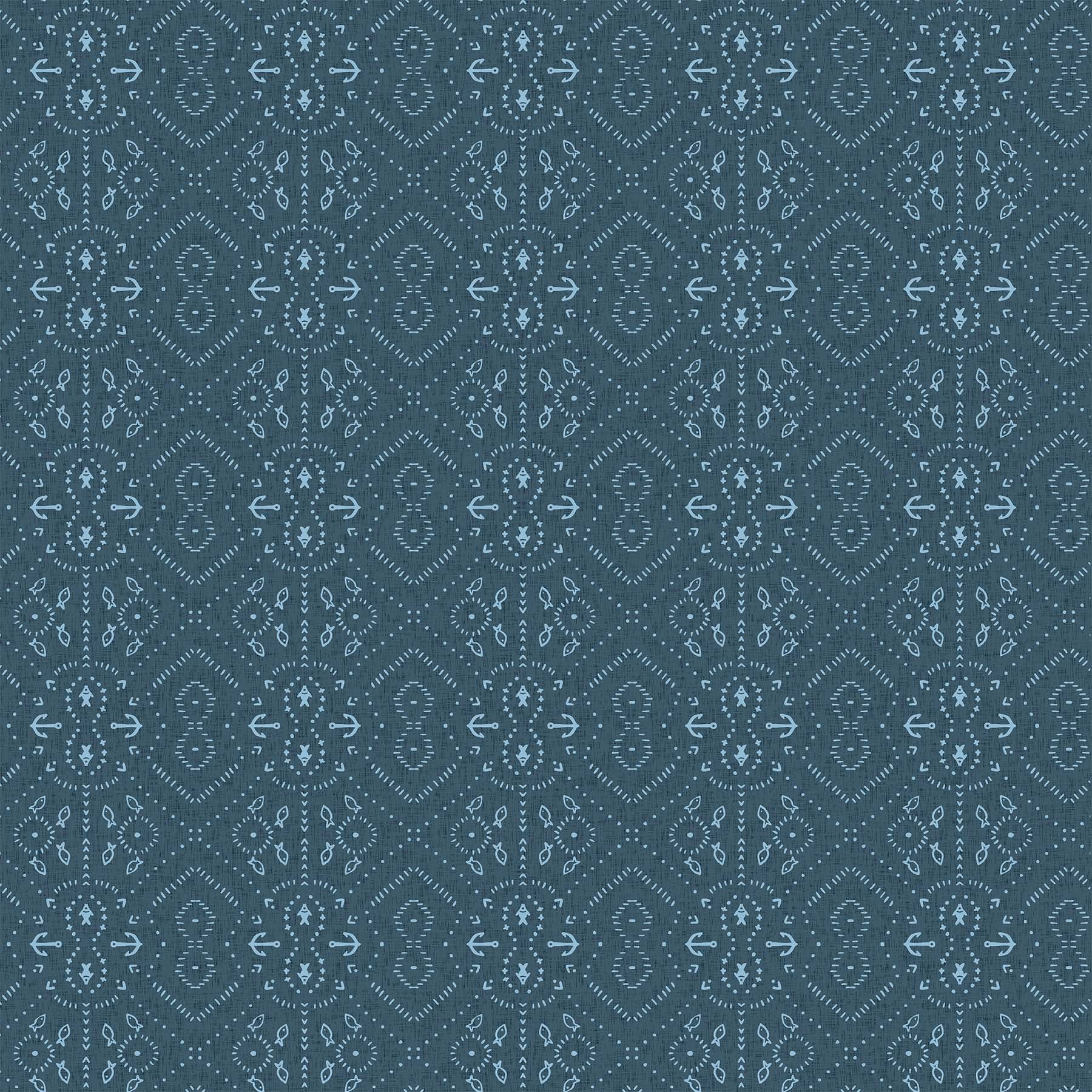 Calm Waters by Bernadett Urbanovics for Figo ~ Blue ~ (1/4 Meter)