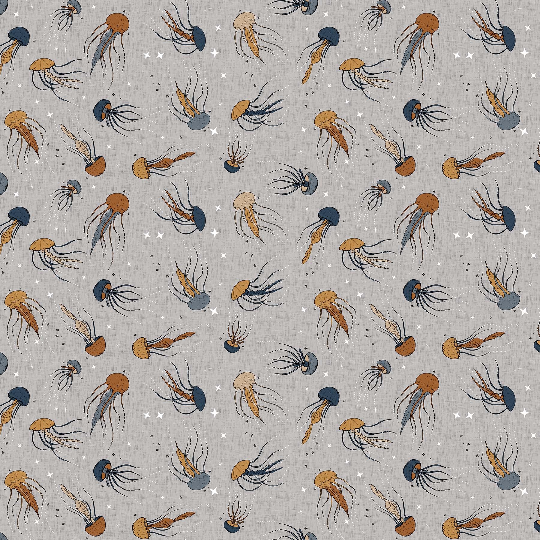 Calm Waters by Bernadett Urbanovics for Figo ~ Grey ~ (1/4 Meter)