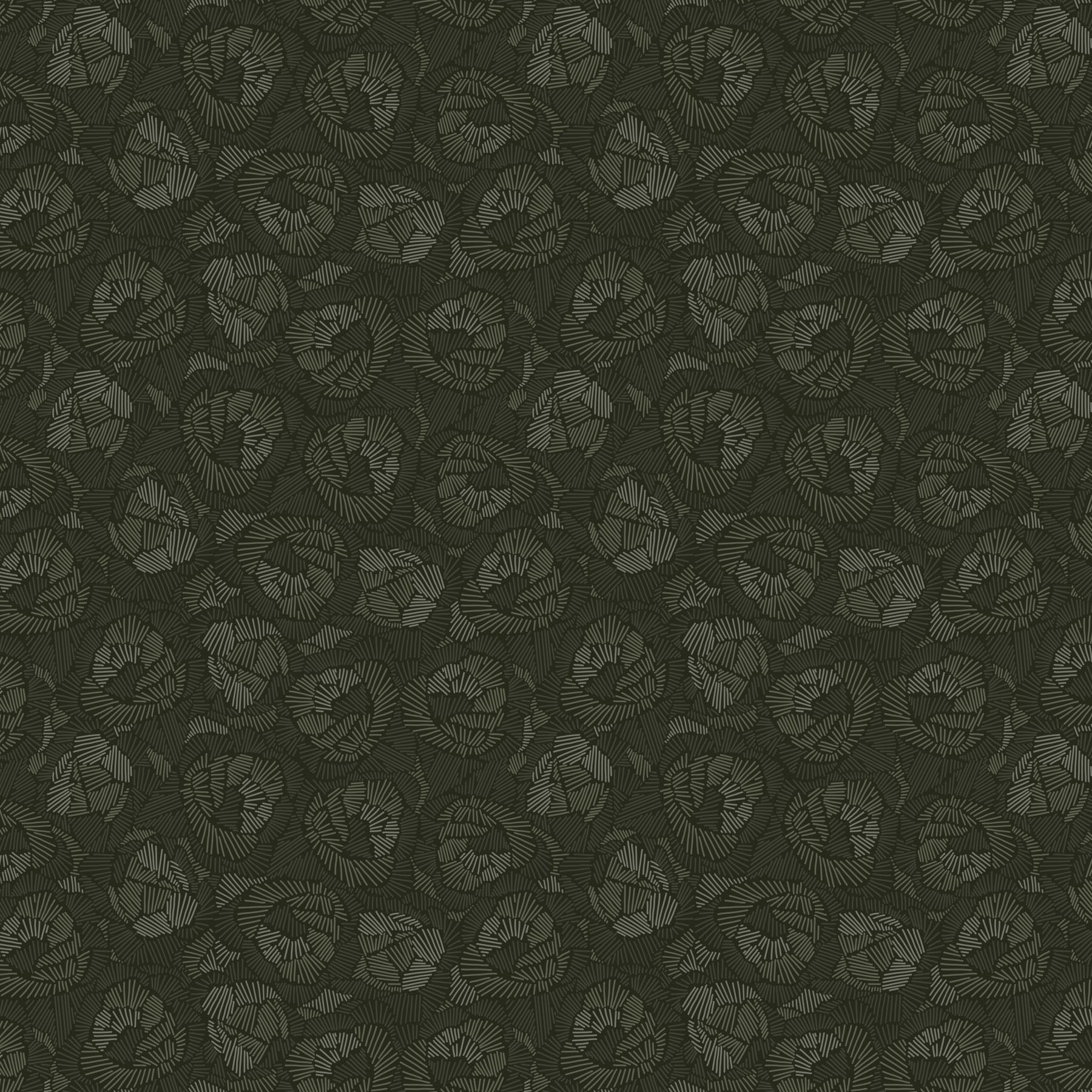 Tranquility Line Floral by Nicole Ruiz for Figo ~ Green ~ (1/4 Meter)