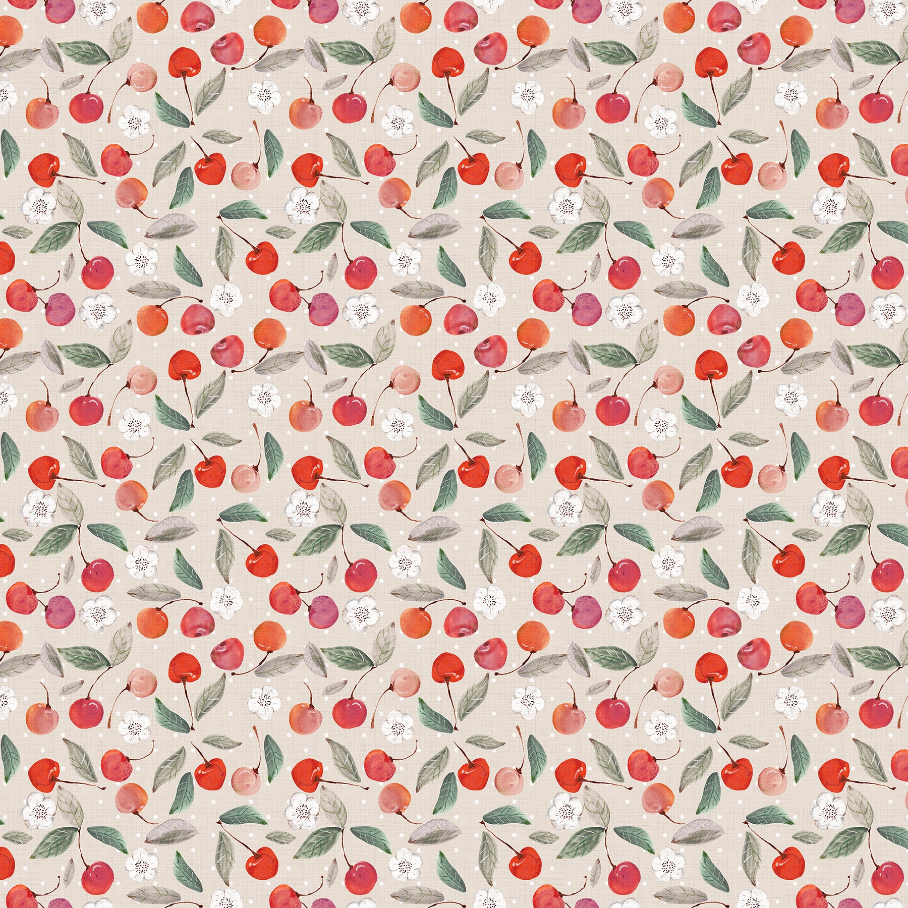 Cherry Orchard by Bernadett Urbanovics for Figo~ Taupe (1/4 Meter)