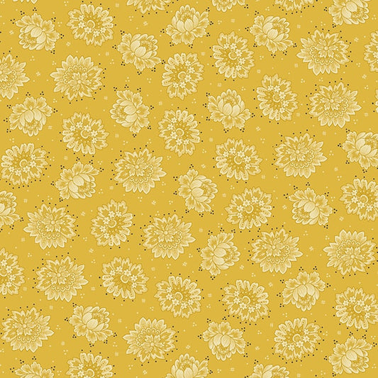 Quiet Grace, Tossed Blossoms by Kim Diehl For Henry Glass & Co ~ Yellow