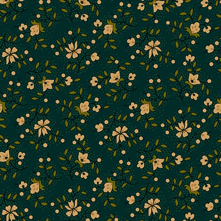 Quiet Grace, Garden Glories by Kim Diehl for Henry Glass & Co ~ Teal