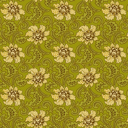 Quiet Grace, Foulard by Kim Diehl For Henry Glass & Co ~ Green