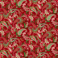 Holiday Feathers & Flourish by Art Loft ~ Red ~ (1/4 meter)