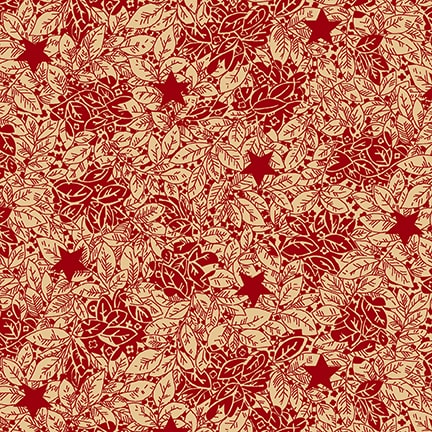Quiet Grace, Sprinkled Stars by Kim Diehl for Henry Glass & Co ~ Red