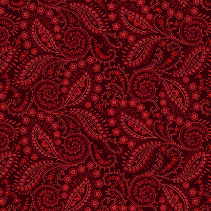 Quiet Grace, Swirled Paisley by Kim Diehl for Henry Glass & Co ~ Cranberry