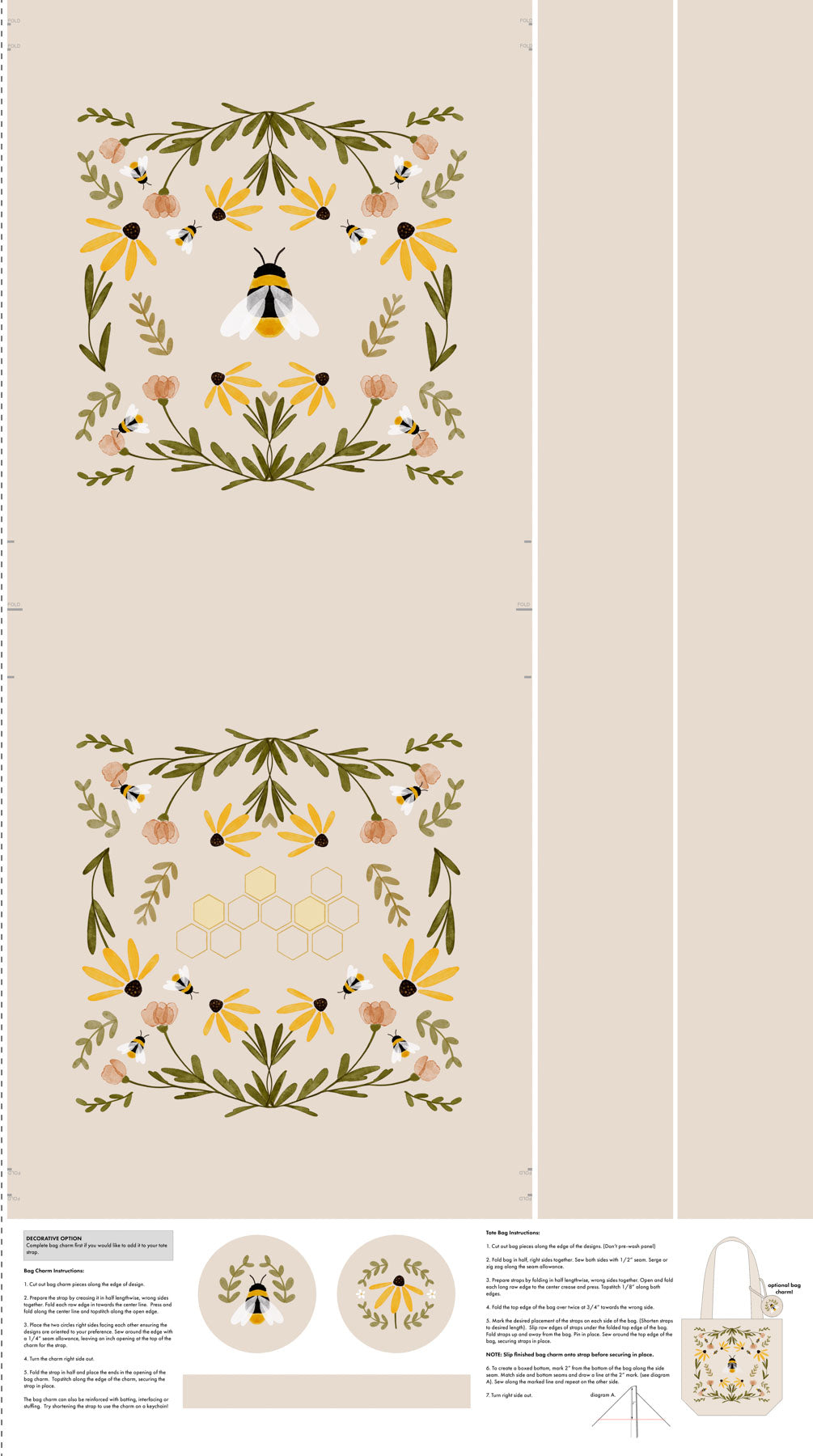 Humblebee Tote by Aimee Parker for Figo~ Beige