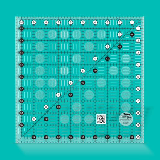 Creative Grids Quilt Ruler 10-1/2in x 10-1/2in Designed by Rachel Cross
