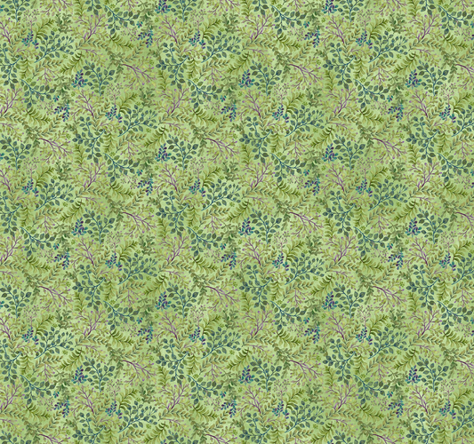 Nightshade Tossed Leaf by Deborah Edwards for Northcott ~ Green Multi