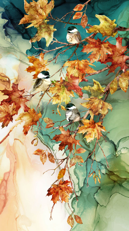 Autumn Breeze Panel by Deborah Edwards and Melanie Samra for Northcott~ Teal Multi
