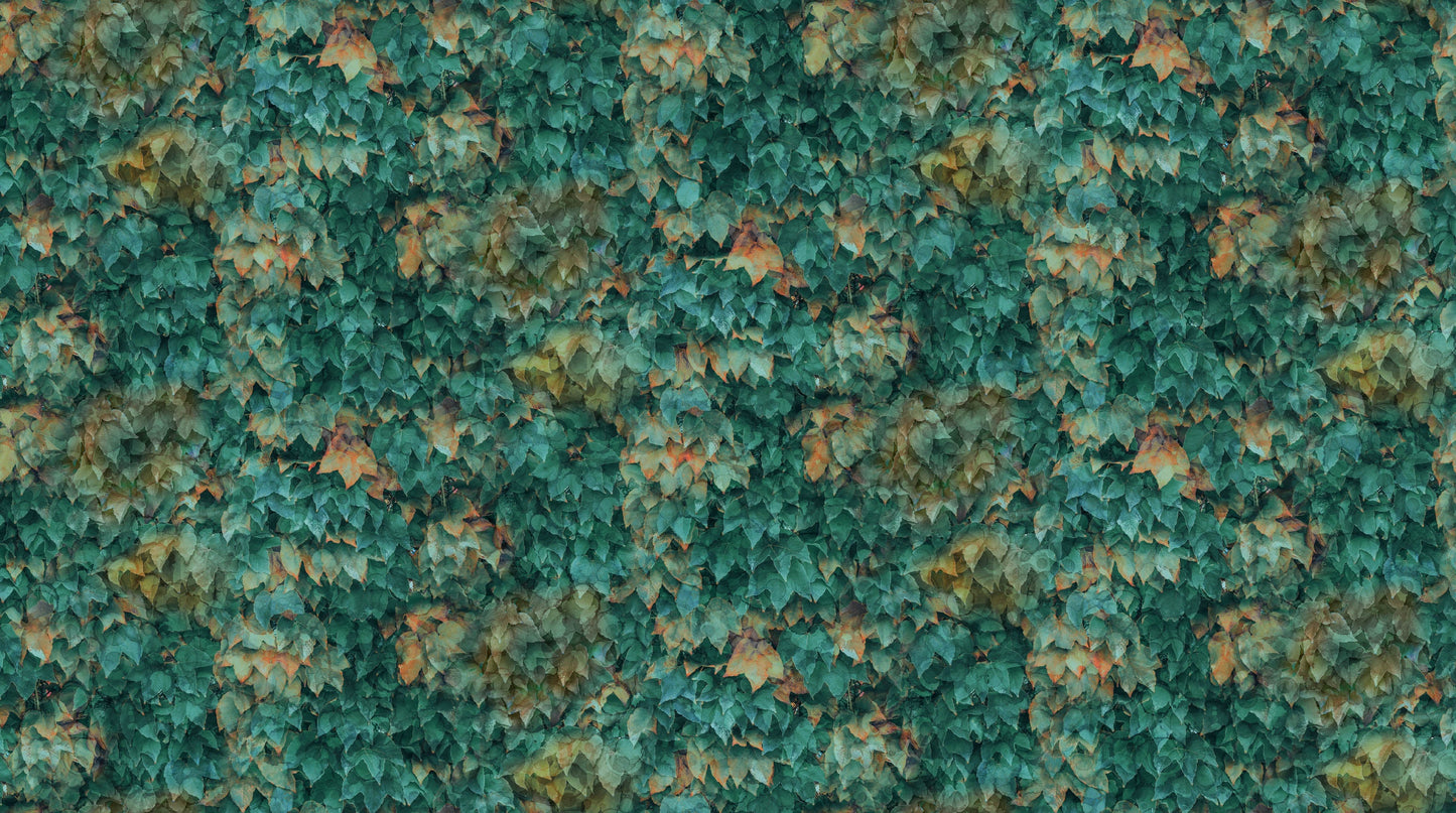 Autumn Breeze Layered Leaves Teal  by Deborah Edwards and Melanie Samra for Northcott